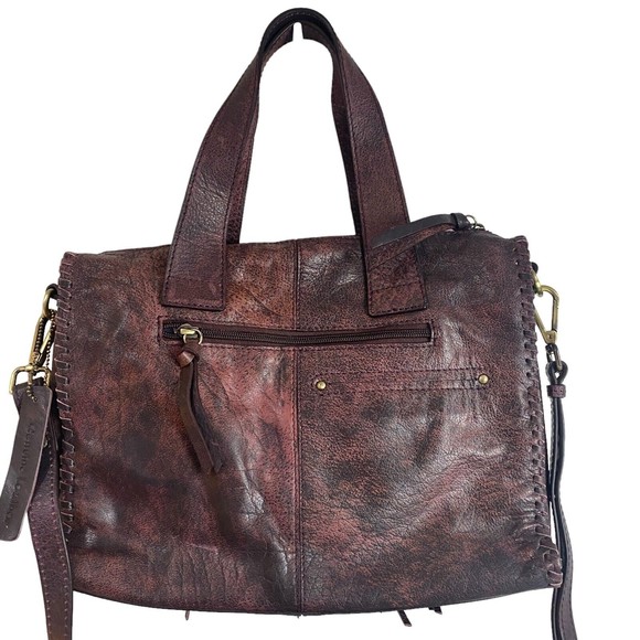 Nino Bossi Large Burgundy Leather Hobo Shoulder Tote Womens Handbag - Picture 2 of 12